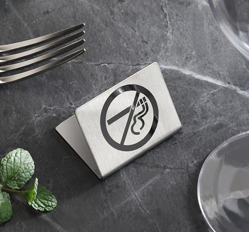 New Star Foodservice Stainless Steel Table Tent Sign, Silver, 2x1.5", Set of 6 - Image 5