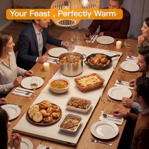 Warming Mat for Food Extra Large,42"X16",2 Panels Food Warmers for Parties - Image 7