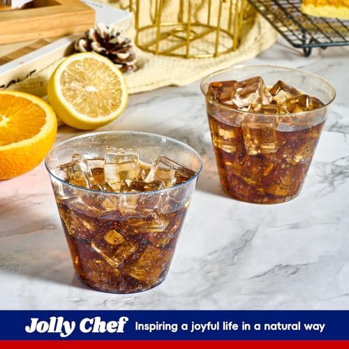 JOLLY CHEF 9 oz Plastic Cups in Assorted Colors, 100 Pack Party Cups - Image 5