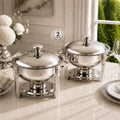 Chafing Dishes for Buffet, 2 Pack 6QT Round Stainless Steel, Silver by Unknown