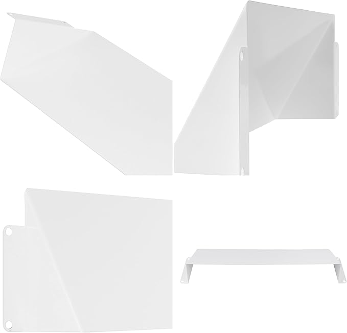 Repa Market 10 x 3 Inch White Galvanized Steel Vent Cover - Duct Exhaust/Inlet Rain Deflector - Weatherproof Guard for Ventilation Systems/Indoor/Outdoor Vent Hood/Air Vent Grille Protection Roof