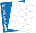 2.5" Round Labels - Permanent Adhesive, White Matte - Great for Candle and Jar Lids, Products, Favor Labels - Pack of 3,000 Circle Stickers, 250 Sheets - Inkjet/Laser Printers, OL350WX. OnlineLabels