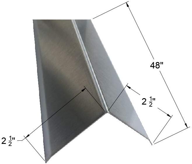 Brushed 304 Stainless Steel Corner Guards, 48" Wall Protectors, 20ga & 16ga, Available in 1/2" to 4", Multi-Pack Options (1, 2, 5, or 10) (10, 2 1/2 x 2 1/2, 20ga, with Hug Edges)