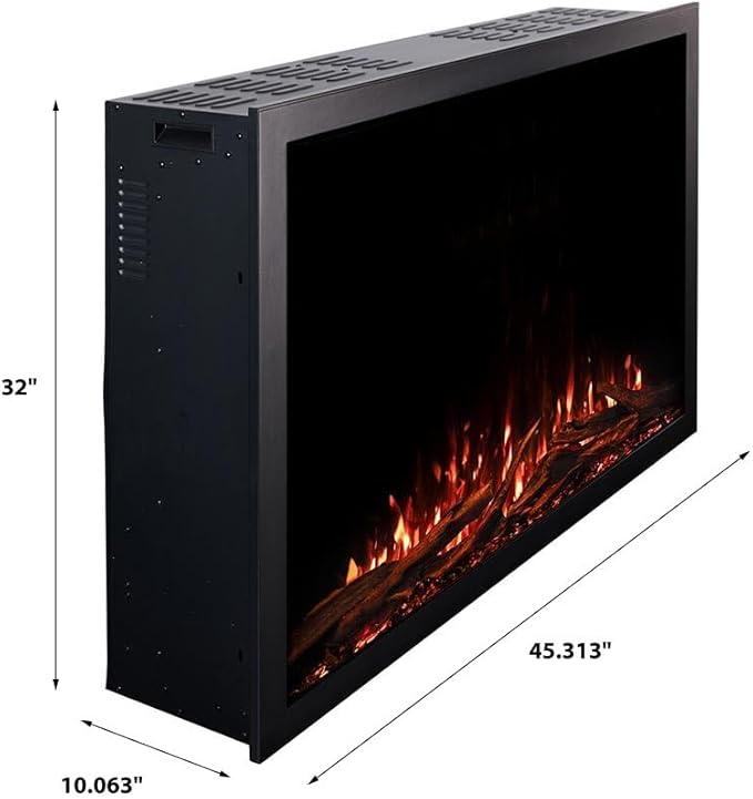 Modern Ember Highmark Traditional 44 Inch Built-in Smart Electric Fireplace Insert | Alexa/WiFi Enabled - Remote Included | Electric Firebox Heater with Multi-Color Flames | 1500W