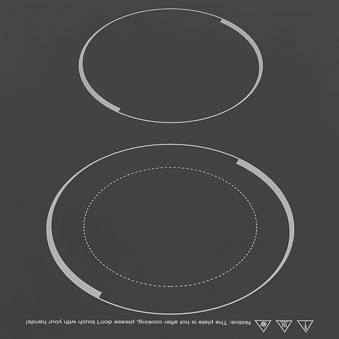 2-Burner Electric Cooktop, 20 Inch Electric Stovetop, Built-in Induction Stove Top for Home Kitchen, Stainless Steel Glass Ceramic Cooktop with Child Lock