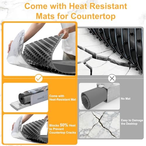 Food Warming Mat, 35"x15" XL Large Heating Warming Mat for food with 6 Level Temperature, 6 Hours Timer & Safety Lock, Flexible Silicone Food Warmer, Portable Warming Trays for Party Home Kitchen-Gray - Image 4