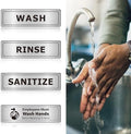 Wash Rinse Sanitize Sink Labels, 3 Compartment Sink Stickers with Employees Must Wash Hands Sign, Commercial Kitchen Dishwashing Signs for Restaurant, Food Truck, Food Service, 4 Pack Brushed Aluminum by EliteSign