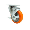 Service Caster Brand Replacement Caster for Uline Caster H-7448SWB-Stainless Steel Swivel Top Plate Caster with 4 Inch Orange Polyurethane Wheel and Top Lock Brake-Fit Carts and Platform Trucks H-3352
