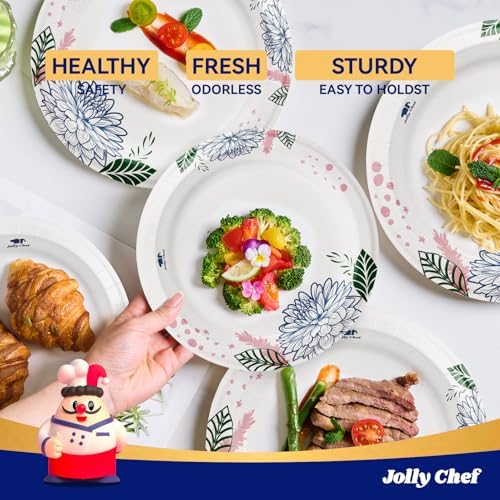 JOLLY CHEF 280 Count Paper Plates 8.37 inch Disposable - Image 6