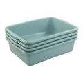 Xyskin 13 L Plastic Commercial Bus Tubs, Large Utility Tote Bus Box, Green, 4-Pack