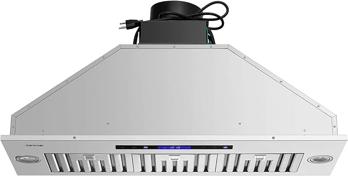 VEVOR Insert Range Hood, 900CFM 4-Speed, 36 Inch Stainless Steel Built-in Kitchen Vent with Touch & Remote Control LED Lights Baffle Filters, Ducted/Ductless Convertible, ETL Listed…