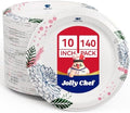 JOLLY CHEF 140 Count Disposable Paper Plates 10 inch by JOLLYCHEF