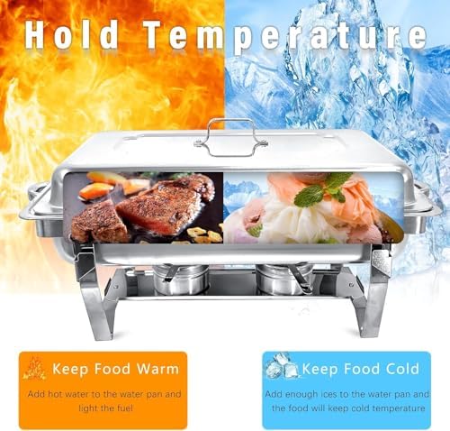 4 Pack 8QT Chafing Dishes for Buffet Chafing Dish Buffet Set - Image 2