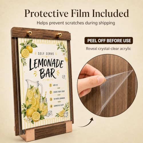 1 Pack 6 x 8 Wood Sign Holder with Slanted Base, Vertical Display - Image 6