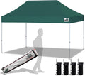 Eurmax USA Standard 10'x15' Patio Pop Up Canopy Tent Commercial Instant Canopies with Heavy Duty Roller Bag,Bonus 4 Sand Weights Bags (Forest Green)