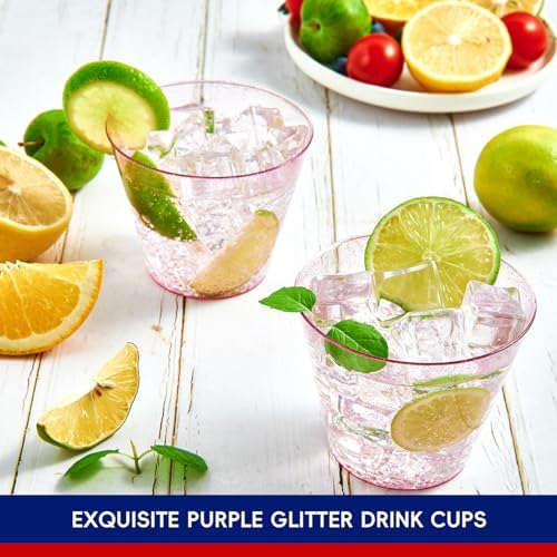 JOLLY CHEF 9 oz Purple Plastic Cups, Disposable Tumblers 100 Pack - Image 6