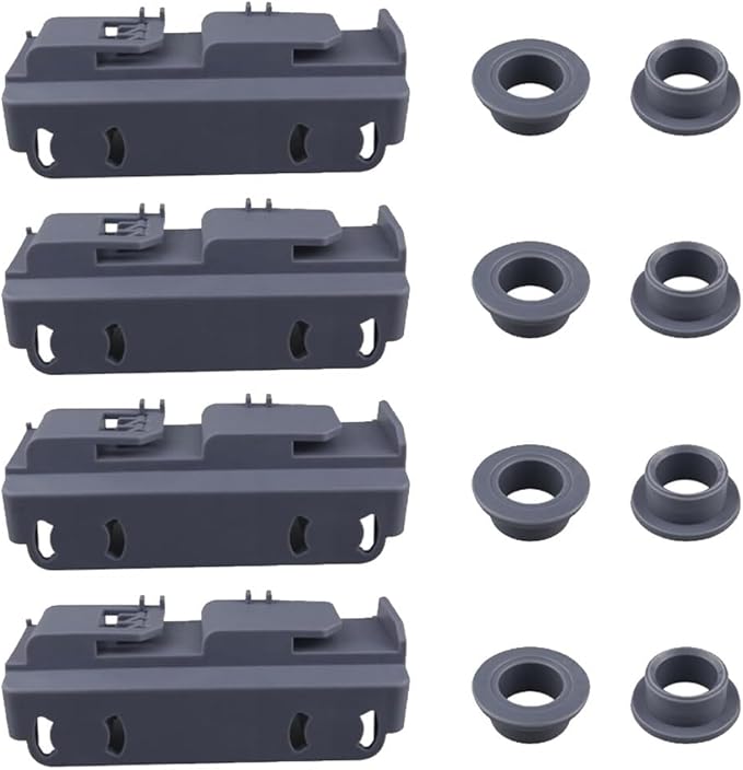 4 PCS WD28X27241 Lower Rack and Carrier Kit for GE Hot-point,Hai-er Dishwasher, Dishwasher Lower Rack Replaces WD12X10438 WD12X10439 WD12X10446