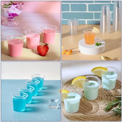 JOLLY CHEF 500 Pack Plastic Shot Glasses 1 oz Clear Disposable Jelly Cups - Image 5