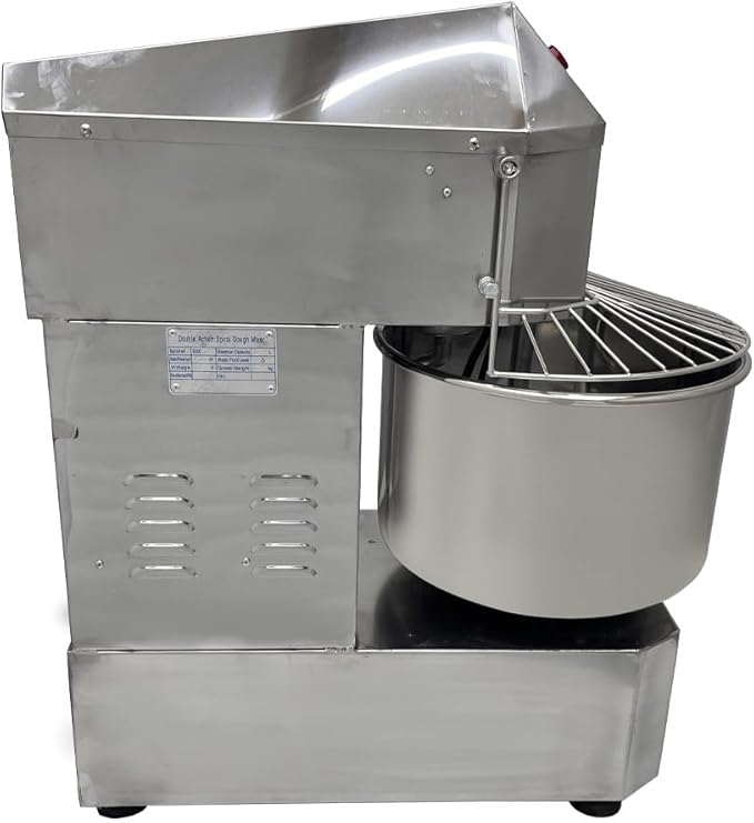 Commercial Dough Mixer 50QT, 2200W 110V Dual Speed Dual Action, Stainless Steel Spiral Stand Mixer for Pizza Dough, Bakeries, Restaurants & Schools