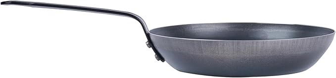 Restaurantware-Met Lux 8 Inch Fry Pan, 1 Lightweight Frying Pan - Induction-Ready, Triple-Riveted, Black Carbon Steel Cooking Skillet, Durable, For Searing, Sauteing, And Browning Food