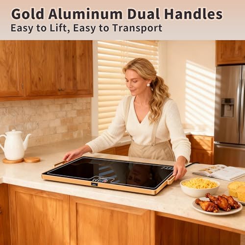 Warming Mat for Food,XXL 32"x18",Tempered Glass Electric Warming Tray,Black - Image 4