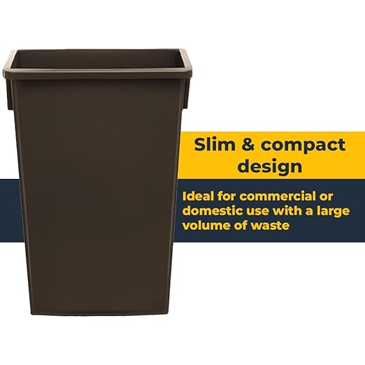 3 pack 23 Gallon Waste Bin with Swing Lid, Heavy-Duty Trash Can, Slim Rectangular Garbage Bin, Durable Waste Container, Recycling Bin, Plastic Wastebasket for Kitchen, Garage, Restaurants, Office