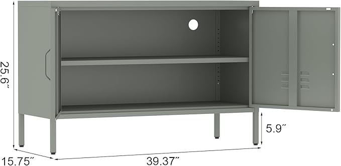 Metal Storage Cabinet,Short Locker Cabinet with Storage,Modern Cabinet for Bedroom,Classroom,Green