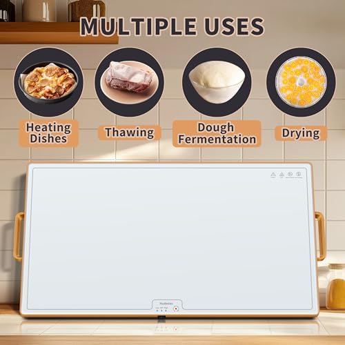 Warming Mat for Food,XXL 32"x18",Tempered Glass Electric Warming Tray,White - Image 3