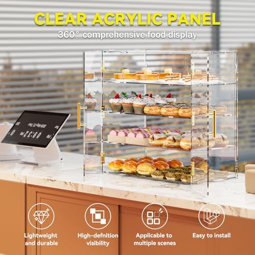 4 Tiers Countertop Bakery Display Case - Image 5