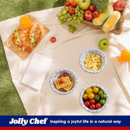 JOLLY CHEF Disposable Paper Cups and Bowls, Printed Paper Bowls 16 oz 156 Count, 4 oz Small Paper Cups 300 Pack for Bathroom,Mouthwash and Daily Use - Image 7