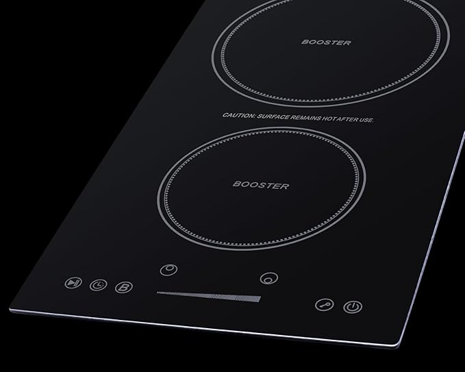 Summit 12" Induction Cooktop, 2 Cooking Zones, 208-240V Electric Cooktop With 30-Minute Safety Shutoff, ADA Compliant Design, Black - SINCH230V2B