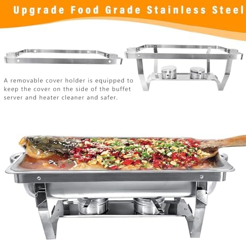 4 Pack 8QT Chafing Dishes for Buffet Chafing Dish Buffet Set - Image 4