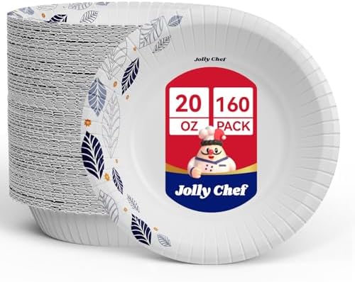 JOLLY CHEF 160 Count Paper Bowls 20 oz with Leaf Floral Print by JOLLYCHEF