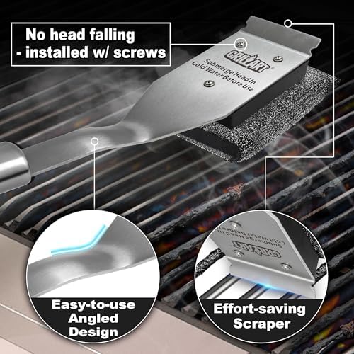 GRILLART Grill Brush Bristle Free, Safe Grill Brush for Outdoor Grill, SteamWizards BBQ Grill Cleaning Brush Kit, Replaceable Head Grill Scraper Tool, Grill Cleaner BBQ Accessories, Gifts for Men/Dad - Image 4