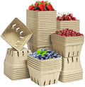 60 Pack Natural Pulp Fiber Berry Basket,Small Molded Produce Vented Basket by QZV