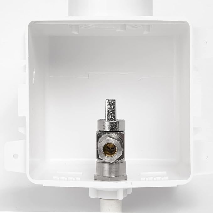 EFIELD Pre-Assembled Dishwasher Outlet Box, 1/2-Inch CPVC Inlet Connection with Installed 1/4-Turn Stop Angle Valve, Chrome Plated,(DW001)