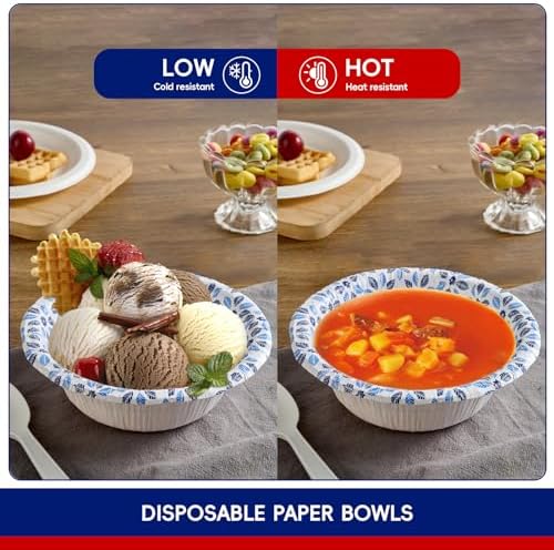 JOLLY CHEF Disposable Paper Cups and Bowls, Printed Paper Bowls 16 oz 156 Count, 4 oz Small Paper Cups 300 Pack for Bathroom,Mouthwash and Daily Use - Image 6