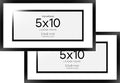 Homeforia 5x10 Business License Frame Black, High End Metal 5 x 10 Document Certificate Frame with Mat 4x9, 5 by 10 Professional License Frames for Wall or Tabletop, Tempered Glass, Wall Kit, Set of 2