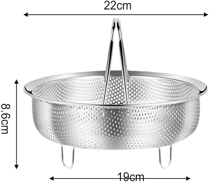 Steamer Basket for Rice Cooker, 304 Stainless Steel Steamer Insert, Separate Rice and Porridge, for Steam Basket Cooking Pots Pressure Cooker, (22cm)