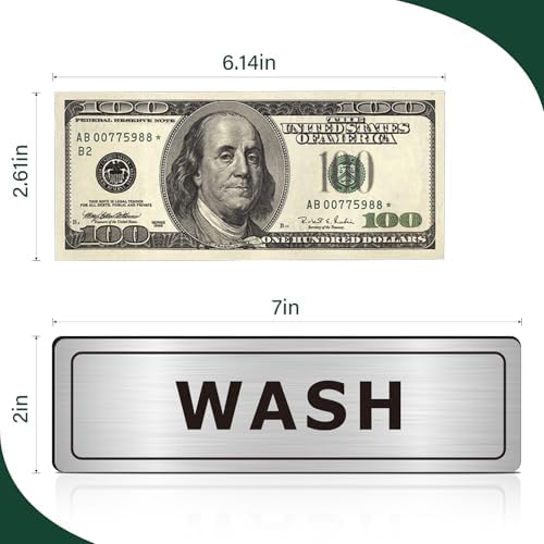 Wash Rinse Sanitize Sink Labels, 3 Compartment Sink Stickers with Employees Must Wash Hands Sign, Commercial Kitchen Dishwashing Signs for Restaurant, Food Truck, Food Service, 4 Pack Brushed Aluminum - Image 2