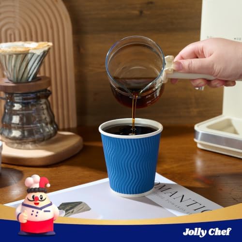 JOLLY CHEF Paper Coffee Cups 10 oz 120 Pack Insulated Paper Cups Blue - Image 4