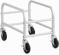 16"x26"x19" Mobile Aluminum Lug Rack - 1 Lug Capacity, NSF Commercial Portable Cart with 5" Swivel Casters and Brakes, Heavy-Duty 150 lb Capacity Storage Rack, Freezer Safe, Utility Dolly+K5