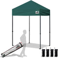 Eurmax USA Standard 5'x5' Patio Pop Up Canopy Tent Commercial Instant Canopies with Heavy Duty Roller Bag,Bonus 4 Sand Weights Bags (Forest Green)
