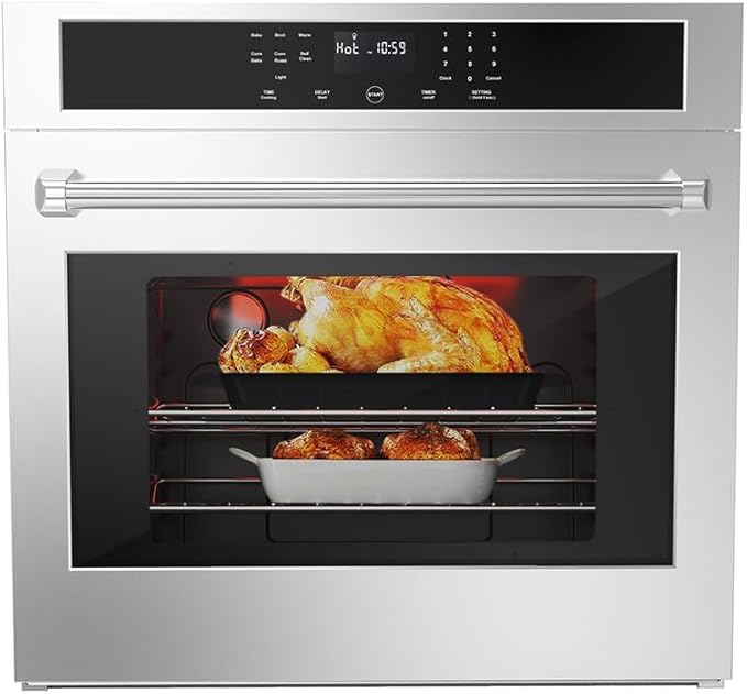 30 Inch Electric Wall Oven, 4.8 Cu.ft Built-in Single Convection Oven with Self-Cleaning, Broil, Bake, Safety Lock, LED Touch Control for Kitchen Cabinet