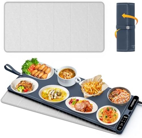 Homelove Warming Mat for Food - 7 Temps, 8H Timer, for Buffets Party Navy by Homelove