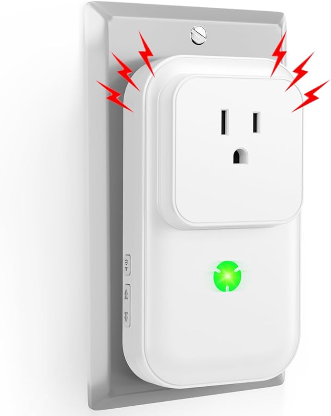 Power Failure Alarm, Upgrade 120dB Power Outage Alarm for Freezer, Power Outage Monitor with LED Indicator & Extender Socket, GFCI Circuit Failed Detector for Home, Garage, Basement