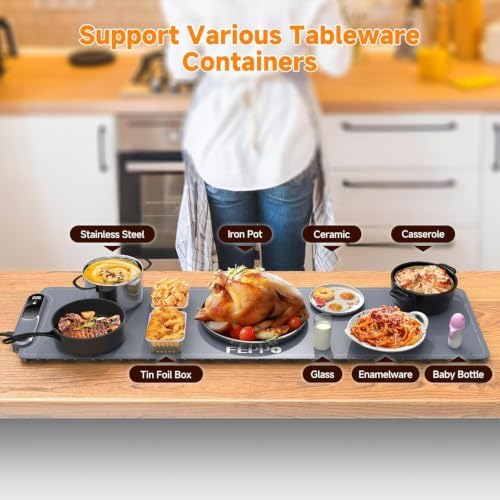 FEPPO Warming Mat for Food, Extra-Long Size 42"x12", Fast Full-Surface - Image 5