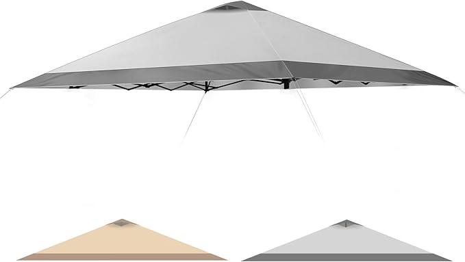 Canopy Replacement Top Cover with Air Vents for 12x12 Pop up Canopy Tent, Fit for 12x12 Pop up Gazebo, Waterproof & Anti-UV for Outdoor Shade (Frame Not Included) (Grey)