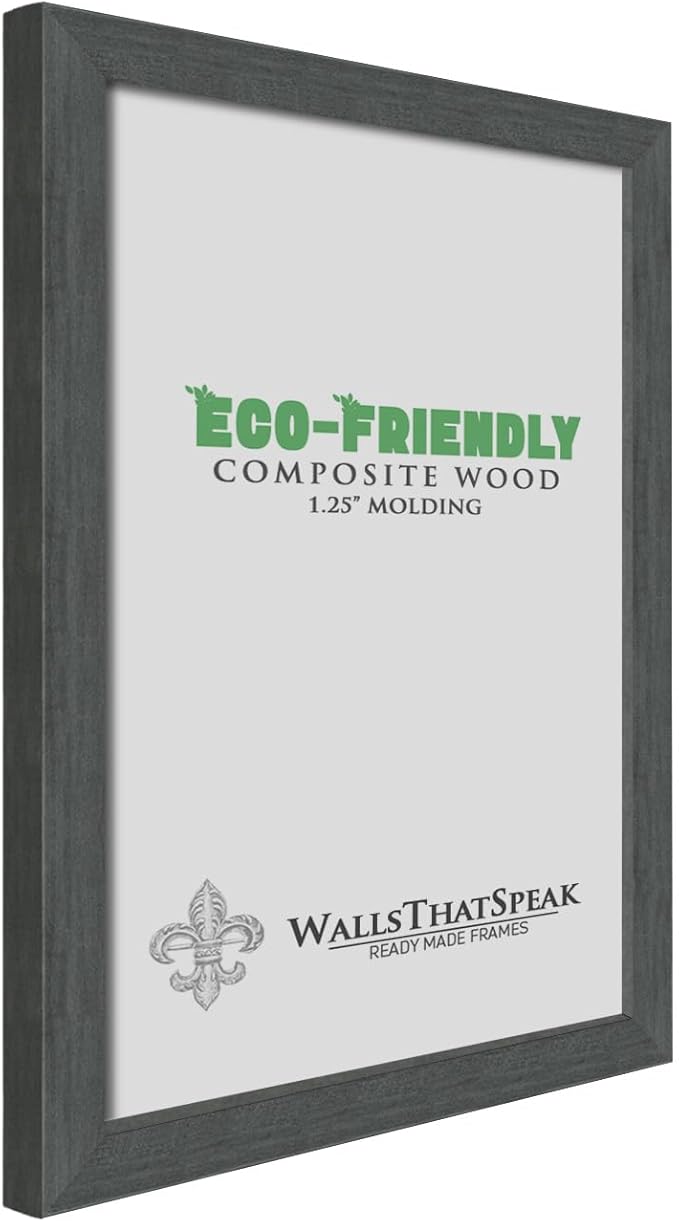 wallsthatspeak 12x17 Slate Gray Picture Frame for Puzzles Posters Photos or Artwork