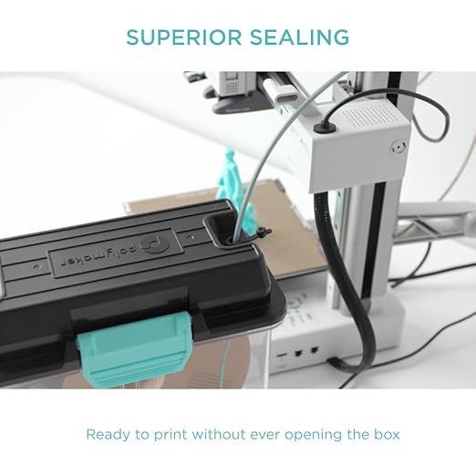 Polymaker 3D Printing Filament Dryer and Storage Box - PolyDryer and PolyDryer Box for Filament Drying and Sealing with Heat Control, Compatible with PA Nylon, PLA, PVB, PETG, ABS, TPU 1.75mm 2.85mm
